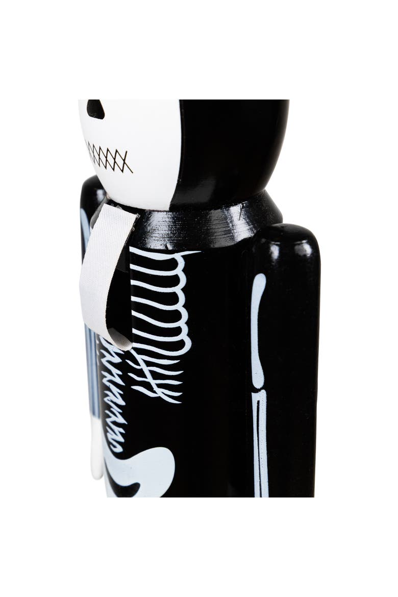 Skeleton Wooden Halloween Nutcracker - 14" - Black and White, Alternate, color, Black