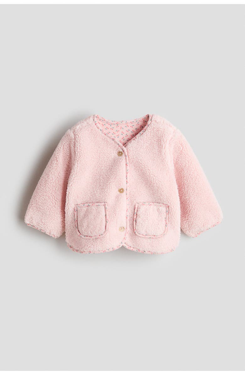 H&M Teddy Jacket, Main, color, Light Pink