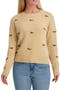 Horse Embroidered Cotton Blend Sweater
