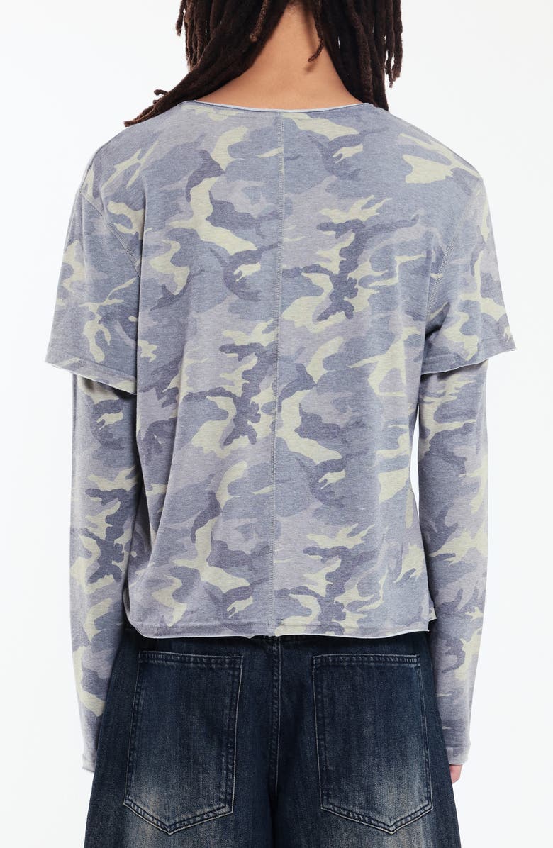 JADED LONDON Double Layer Mist Long Sleeve T-Shirt, Alternate, color, Camo
