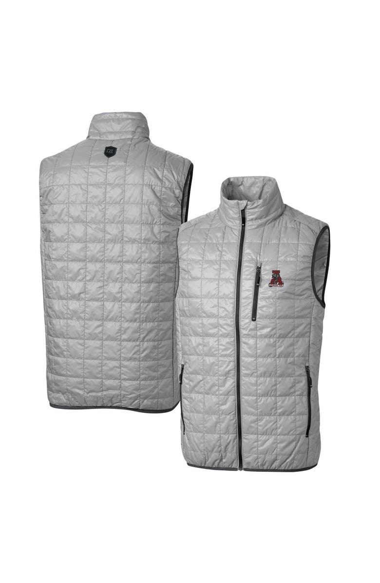 Cutter & Buck Gray Alabama Crimson Tide Primary Team Logo Rainier PrimaLoft Eco Insulated Full-Zip Puffer Vest, Alternate, color, 