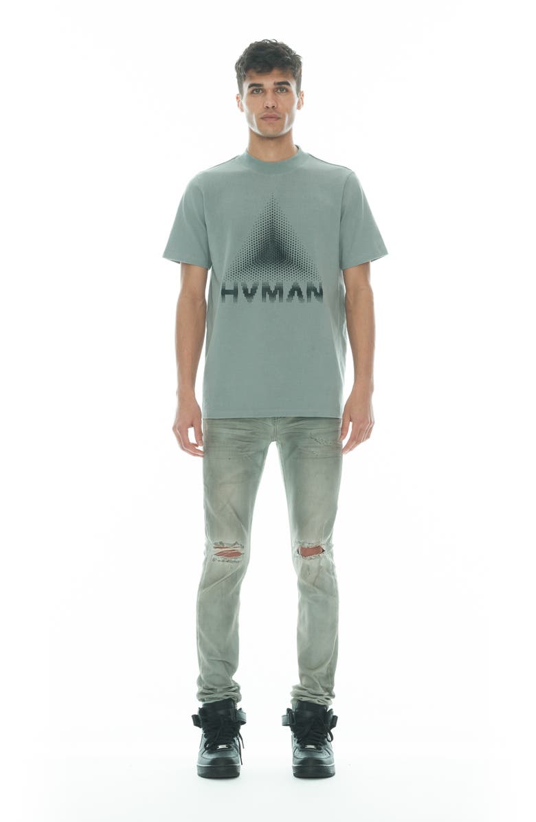 HVMAN Puffy Dot Logo Short Sleeve Fleece Sweatshirt, Alternate, color, Highrise