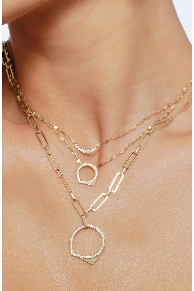 14K Gold Mini Curved Diamond Pendant Necklace, Alternate, color, YELLOW GOLD