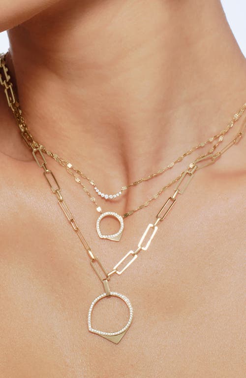 Lana 14k Gold Mini Curved Diamond Pendant Necklace In Gold