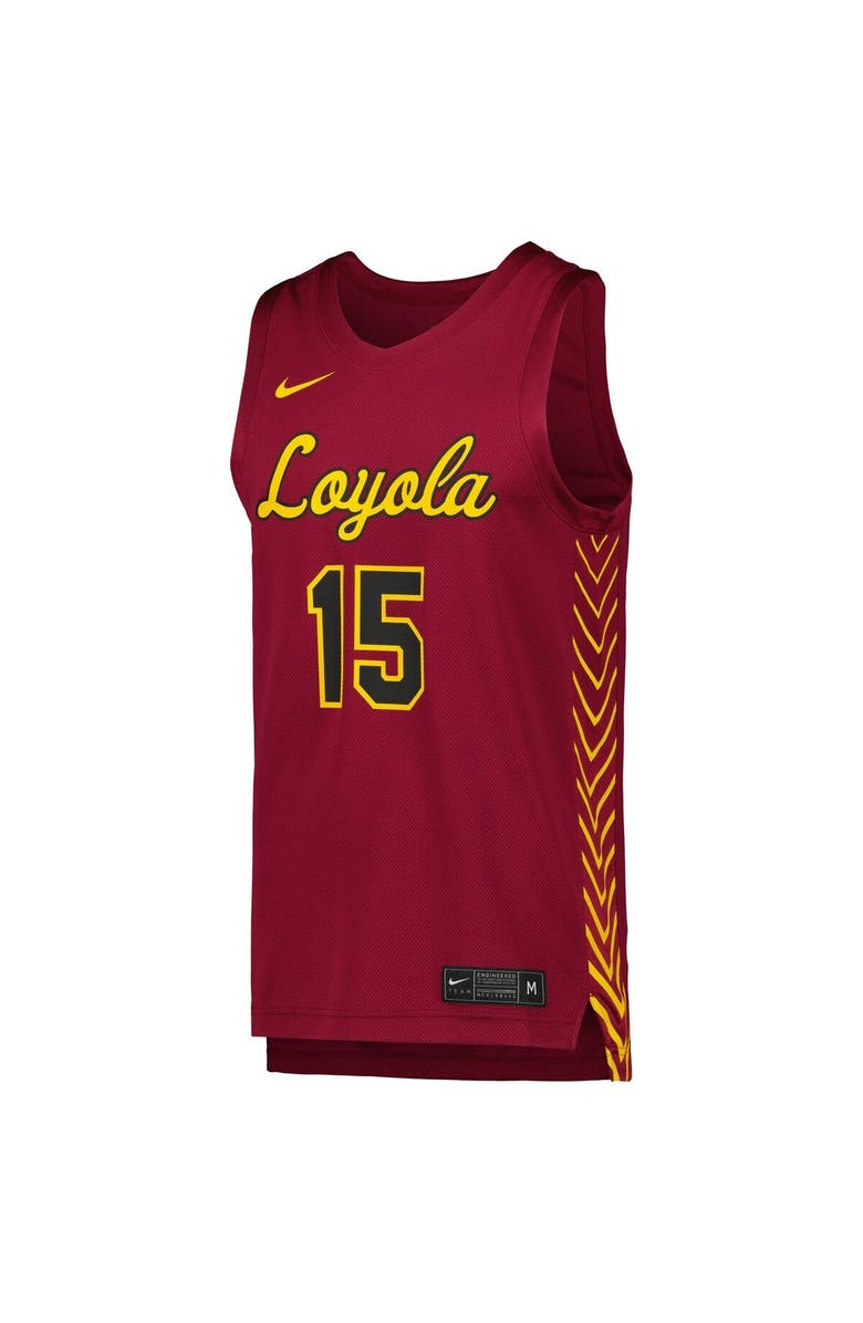 Nike Men's Nike #15 Maroon Loyola Chicago Ramblers Replica Basketball Jersey, Alternate, color, Maroon