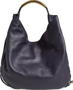 Moschino Handle Me Leather Hobo Bag