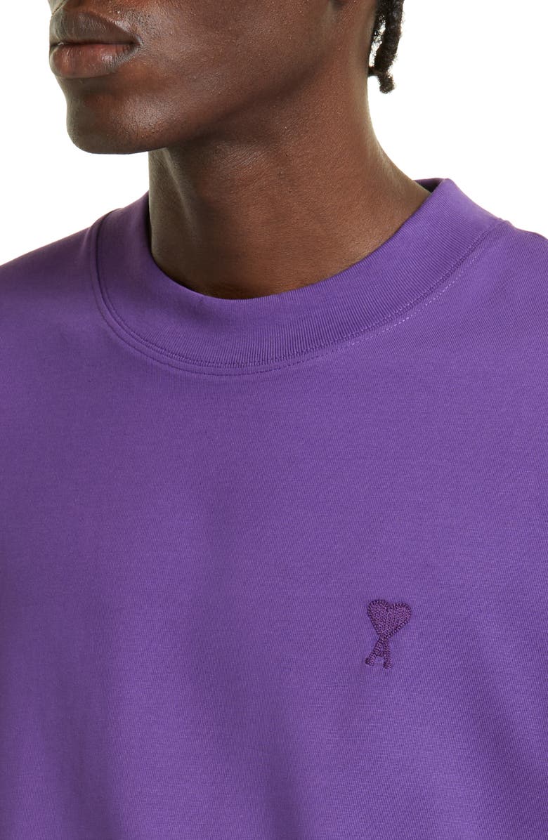 AMI PARIS Ami de Coeur Logo Embroidered Organic Cotton T-Shirt, Alternate, color, 