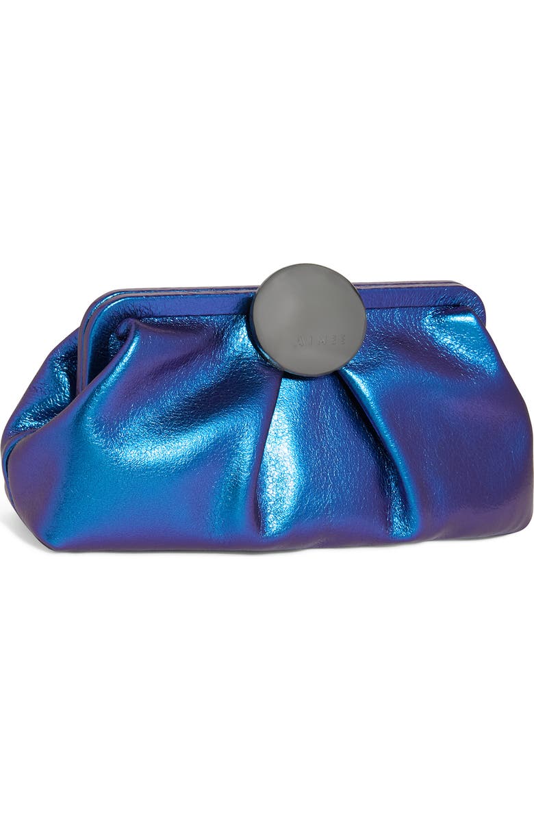 AIMEE Full Circle Frame Clutch, Alternate, color, Midnight Metallic