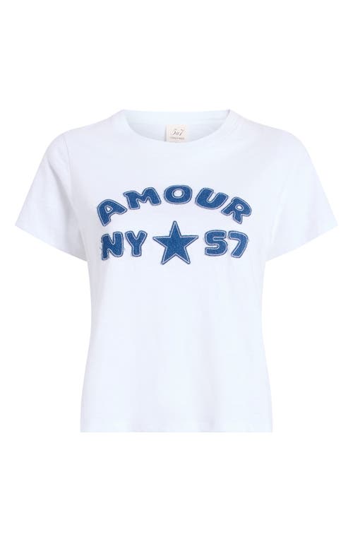 Cinq À Sept Amour 57 Appliqué Cotton Shrunken Tee In White