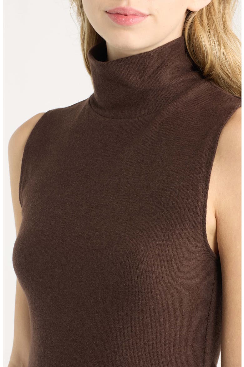 Colbie Turtleneck Sleeveless Knit Top, Alternate, color, MOLE
