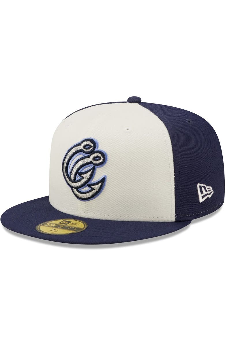 New Era Men's New Era White/Navy Corpus Christi Hooks Authentic Collection 59FIFTY Fitted Hat, Alternate, color, 