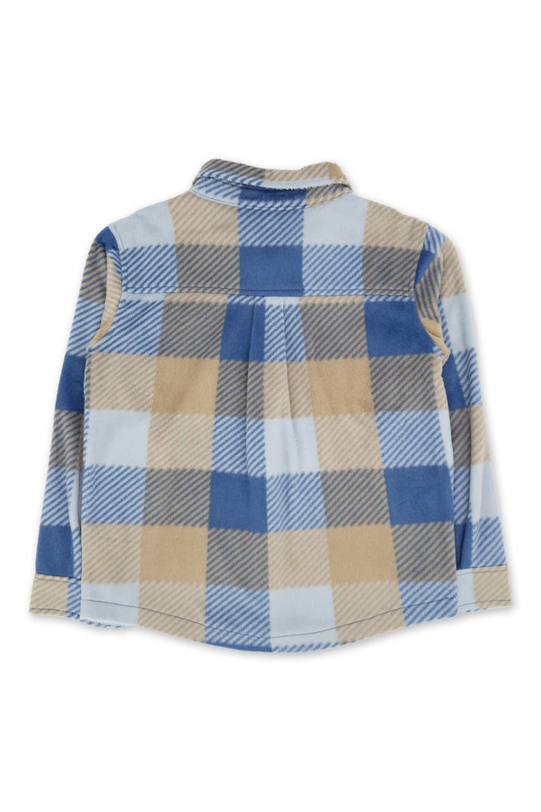 Kids' Alpine Plaid Fleece Button-Up Shirt, Alternate, color, CROWN BLUE