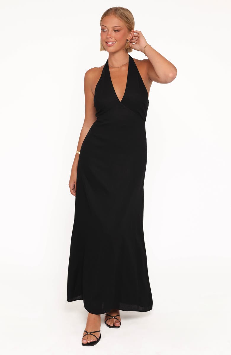 Petal & Pup Michelle Halter Dress, Alternate, color, Black