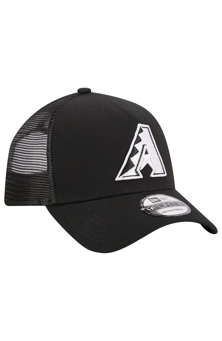 New Era Men's New Era Black Arizona Diamondbacks A-Frame 9FORTY Trucker Adjustable Hat, Alternate, color, Black