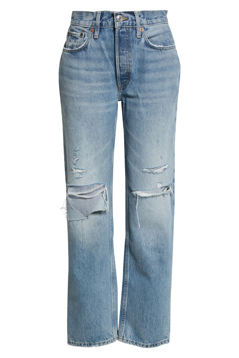 Women's Comfy '90s High Waist Straight Leg Jeans, Alternate, color, SUNFADED DES