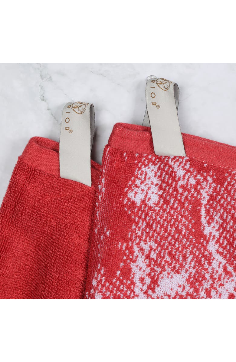 Superior Marble 10-Piece Quick-Drying Cotton Towel Set, Alternate, color, Terra Cotta