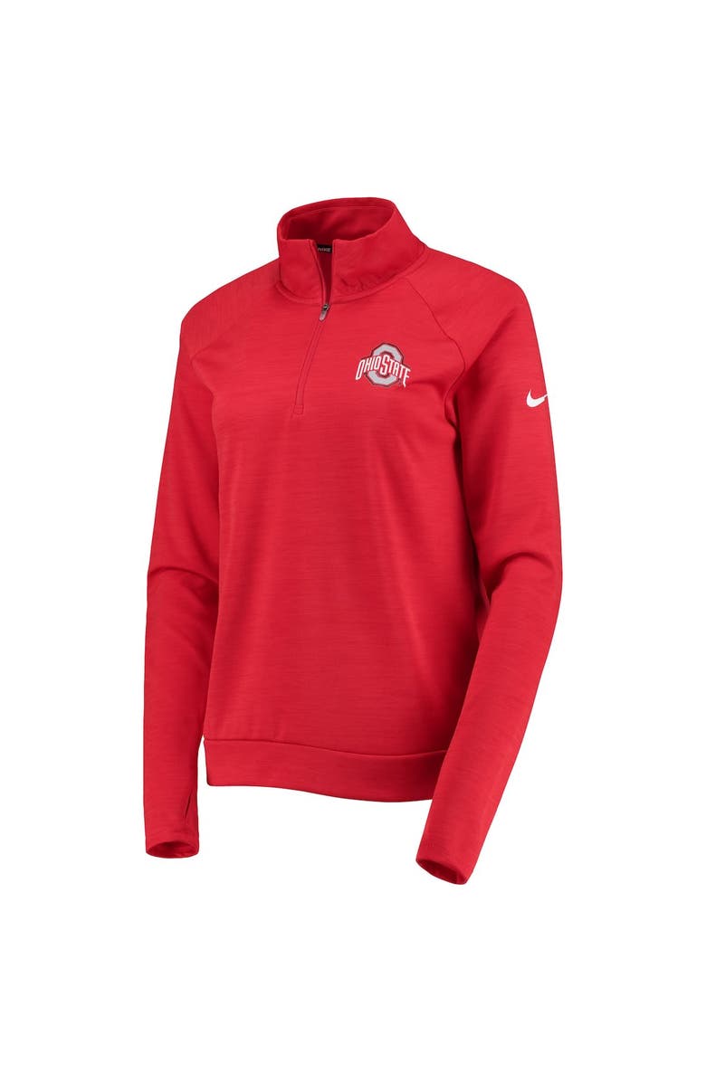 Nike Women's Nike Scarlet Ohio State Buckeyes Pacer Raglan Performance Quarter-Zip Jacket, Alternate, color,
