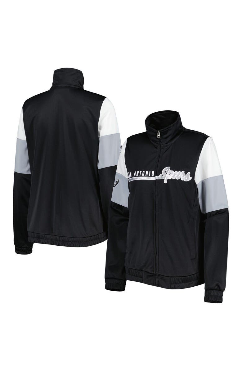 G-III 4HER BY CARL BANKS Women's G-III 4Her by Carl Banks Black San Antonio Spurs Change Up Full-Zip Track Jacket, Main, color, Black
