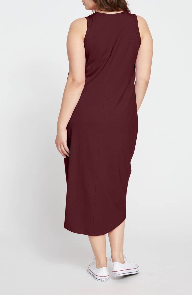 Universal Standard Cal Tank Midi Dress, Alternate, color, Black Cherry Red
