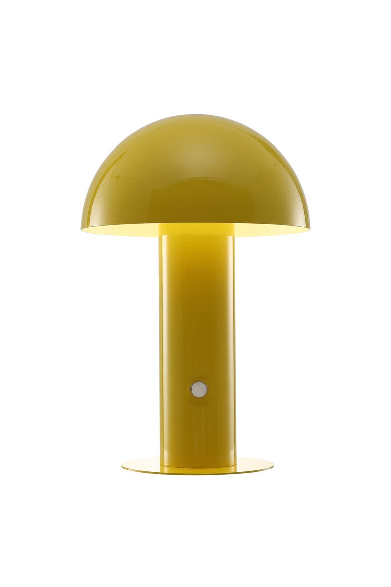 Boletus Contemporary Bohemian Rechargeable/Cordless Iron Integrated Portable LED Mushroom Table Lamp, Main, color, Yellow