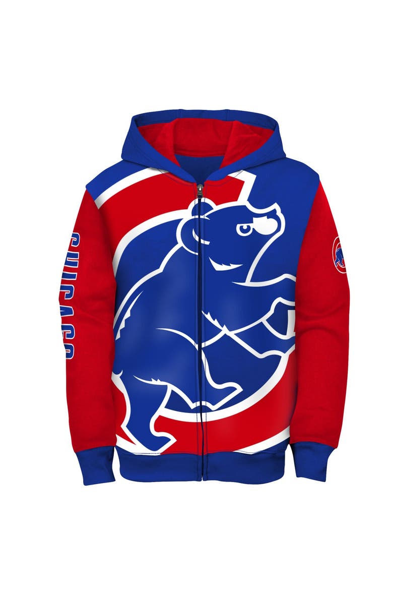 Youth Fanatics Branded Royal/Red Chicago Cubs Postcard Full-Zip Hoodie Jacket, Alternate, color, Royal