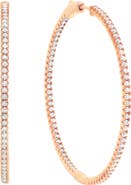 Crislu Small Pavé Cubic Zirconia Inside Out Hoop Earrings