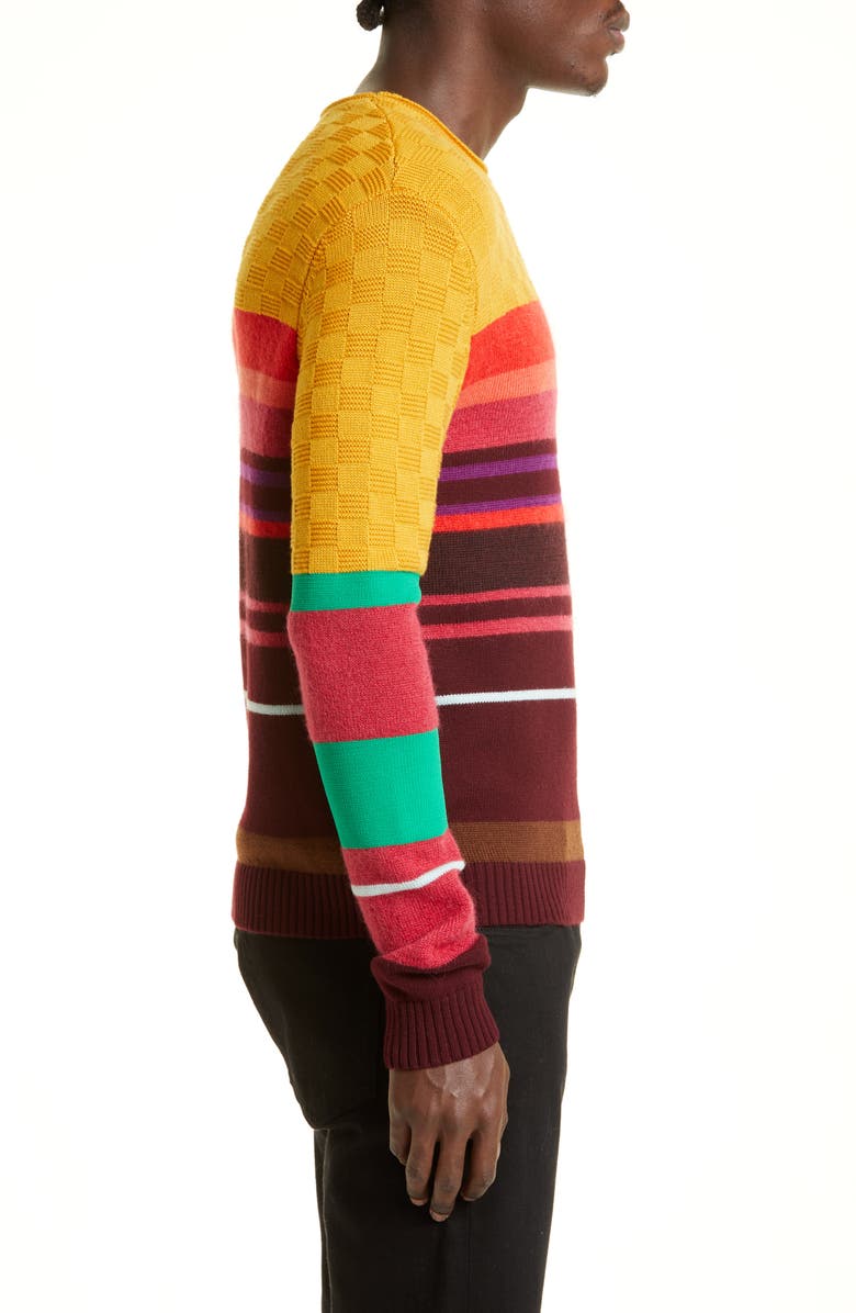 Wales Bonner Crescendo Stripe Crewneck Merino Wool & Mohair Blend Sweater, Alternate, color,