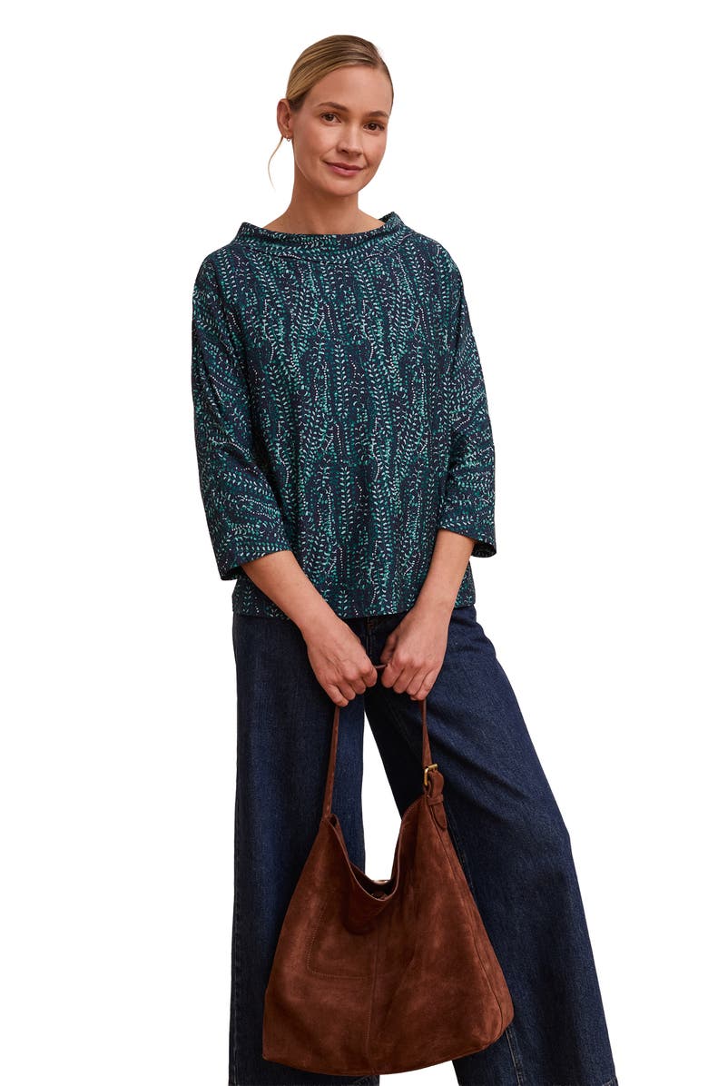 Celtic & Co. Cotton Blend Collared T-Shirt, Alternate, color, Trailing Vines