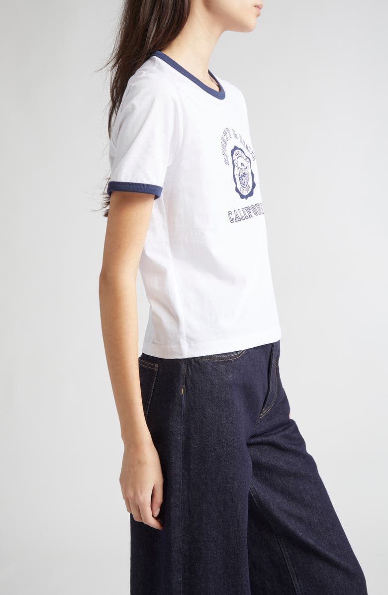 Sporty & Rich California Emblem Graphic Ringer T-Shirt, Alternate, color, Open White