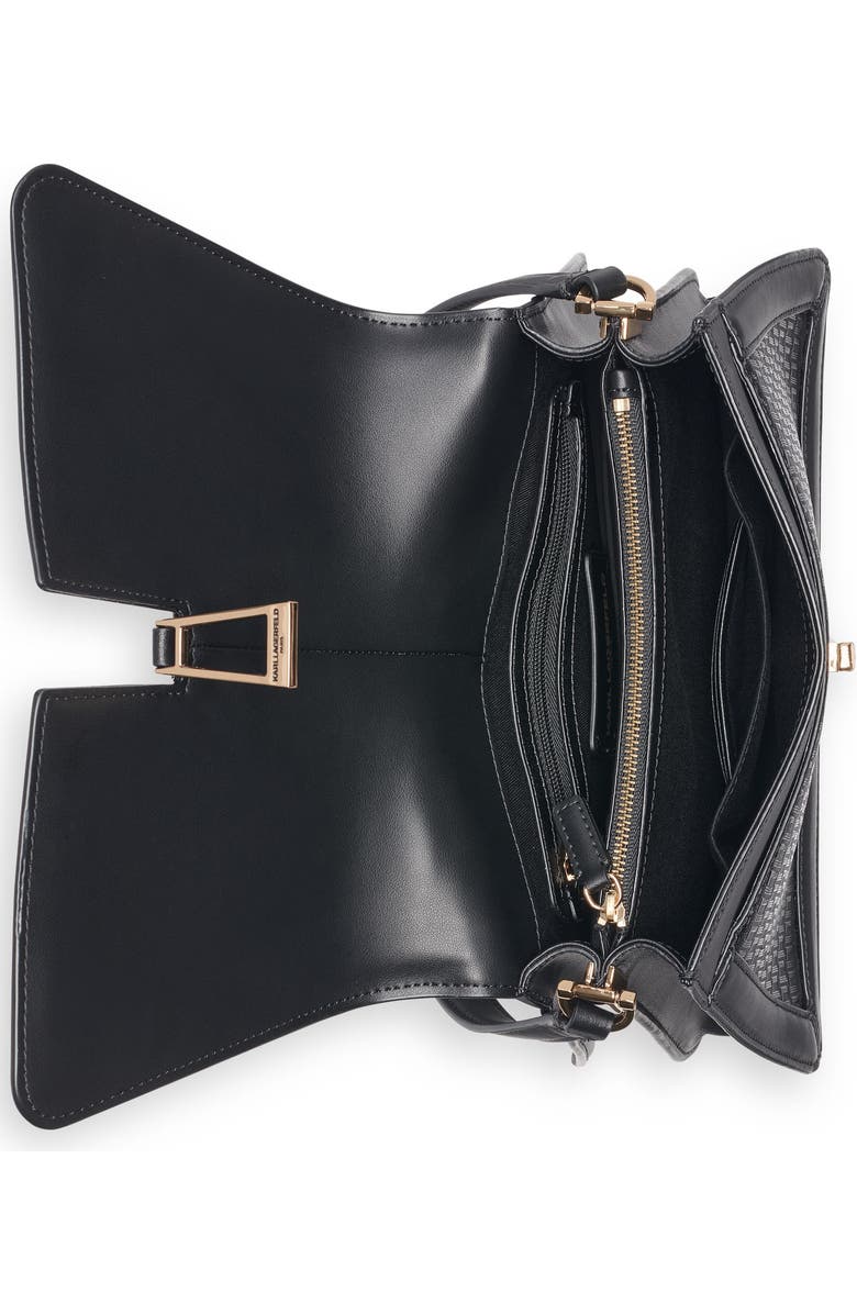 KARL LAGERFELD PARIS Mercerie Shoulder, Alternate, color, Black/Gold