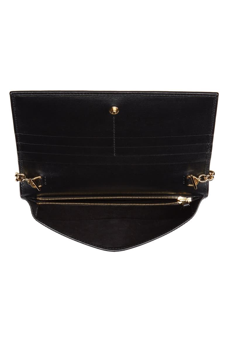 1955 Horsebit Leather Wallet on a Chain, Alternate, color, BLACK