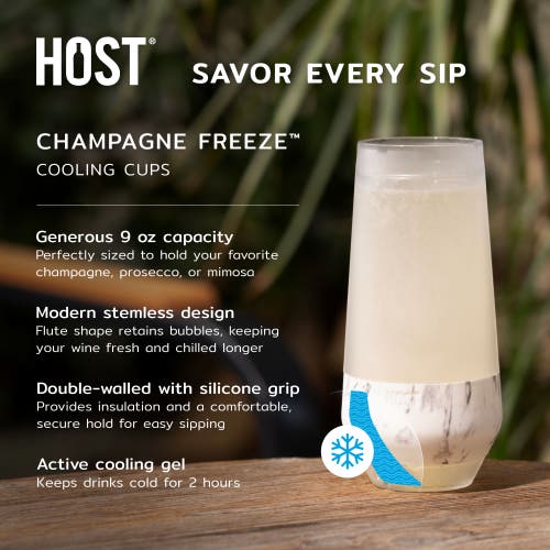 Host Champagne Freeze Cooling Cup Set Of 2 In Pink Camo