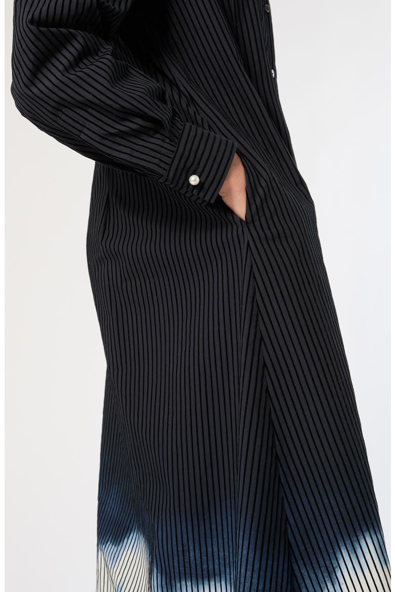 Flock Pinstripe Shirtdress, Alternate, color, BLUE/ BLACK