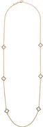 Juvell Cubic Zirconia Quatrefoil Station Chain Long Necklace