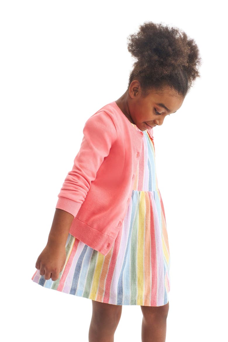 Kids Picnic Dress, Alternate, color, Rainbow Sunrise Stripe