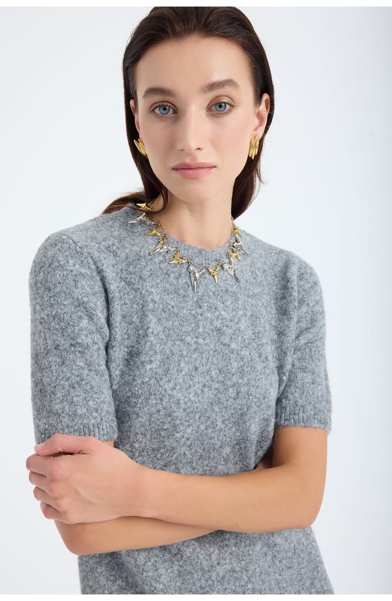 Monlicia Rune Short Sleeve Knit Dress, Alternate, color, Grey