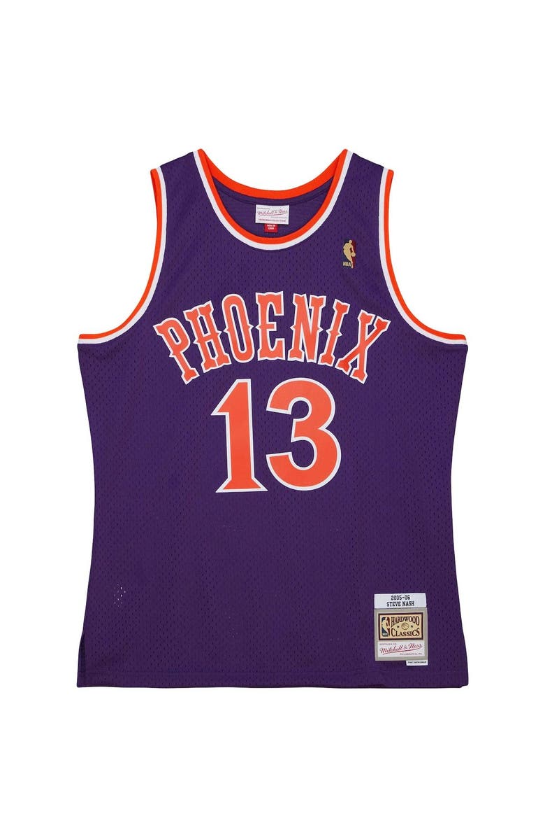 Mitchell & Ness Men's Mitchell & Ness Steve Nash Purple Phoenix Suns 2001/02 Hardwood Classics Swingman Jersey, Alternate, color, 
