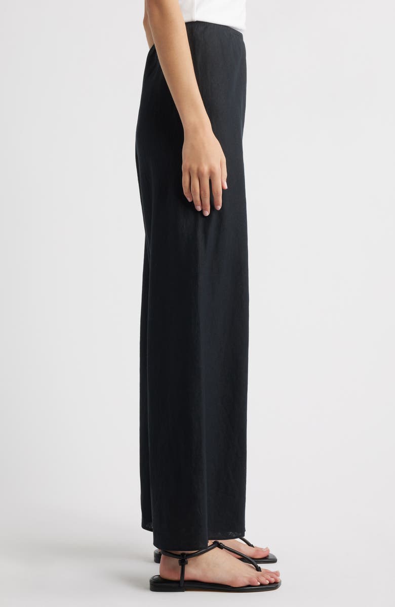 DÔEN Lavon Linen Wide Leg Pants, Alternate, color, Black