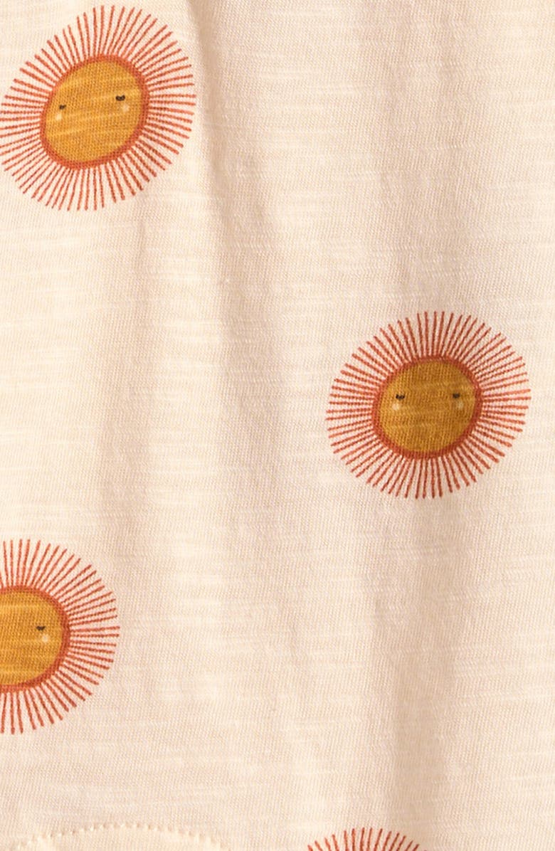 Little Green Radicals Summer Sun Organic Cotton Romper, Alternate, color, Cream