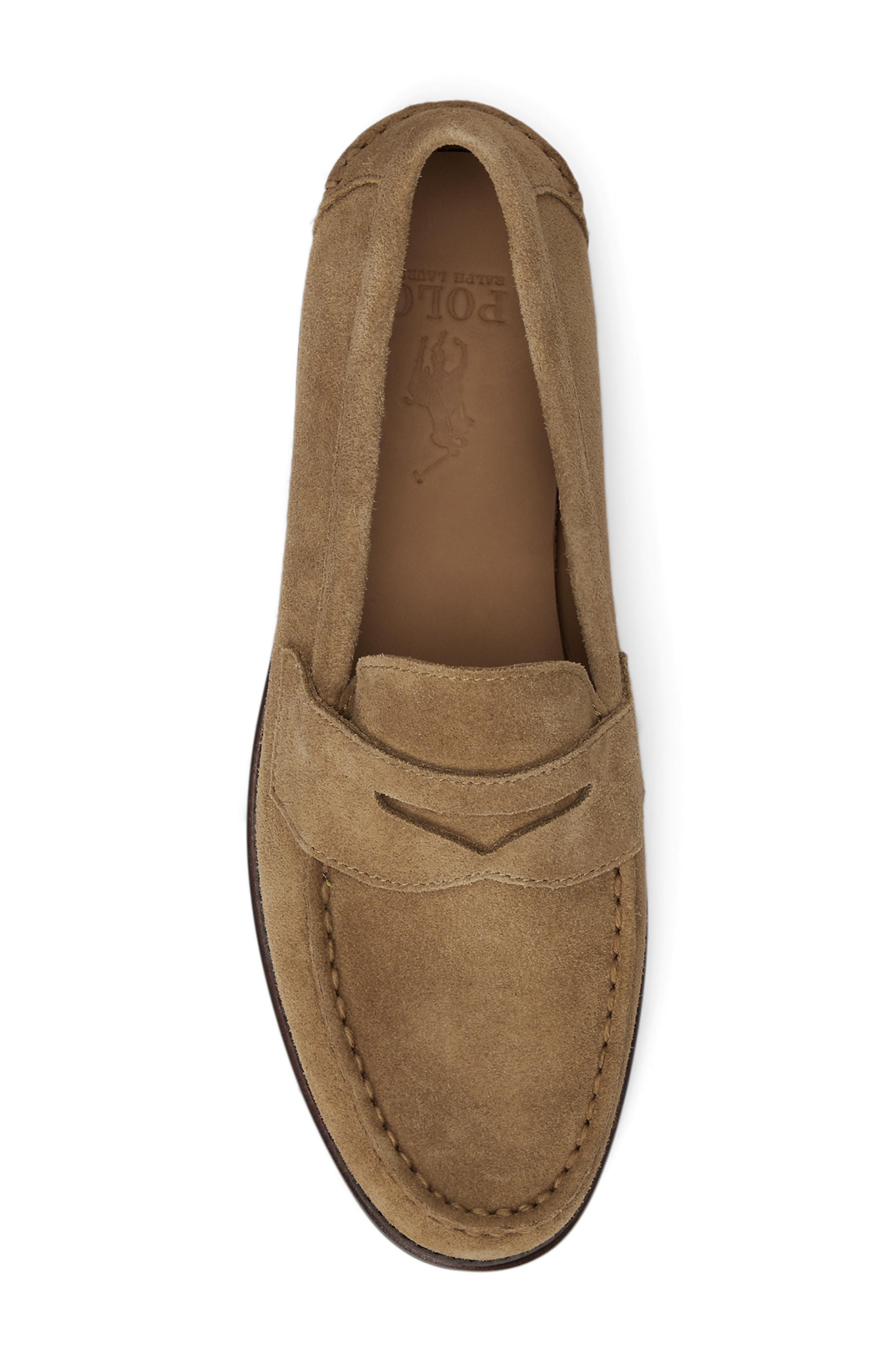 Ralph Lauren Alston Suede Penny Loafer, Alternate, color, Desert Tan