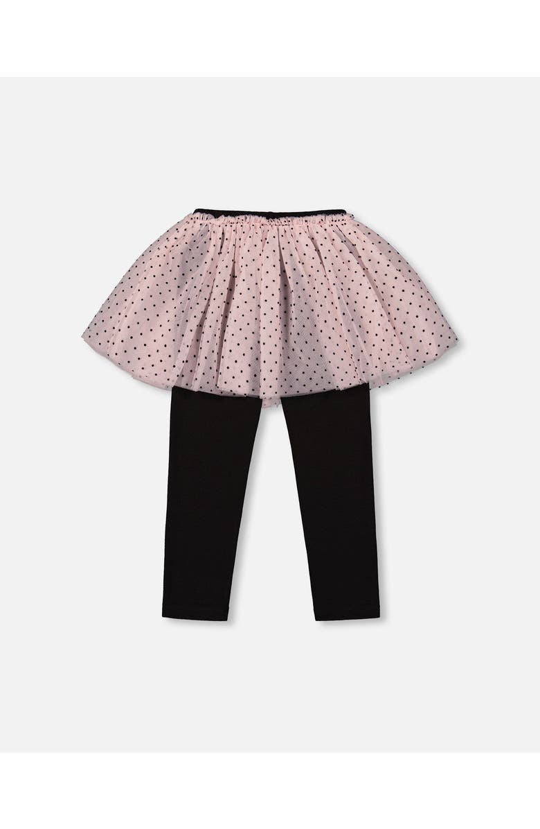 Deux par Deux Leggings with Tulle Skirt, Alternate, color, Pink And Black