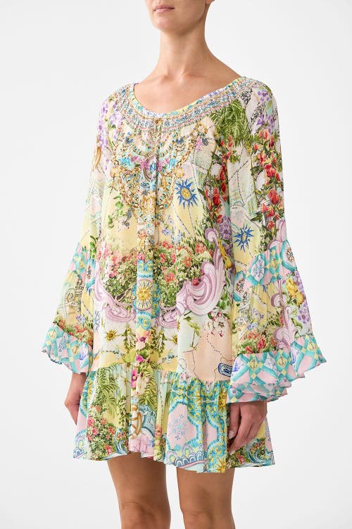 Camilla A Line Frill Dress Just Coasting In Multi
