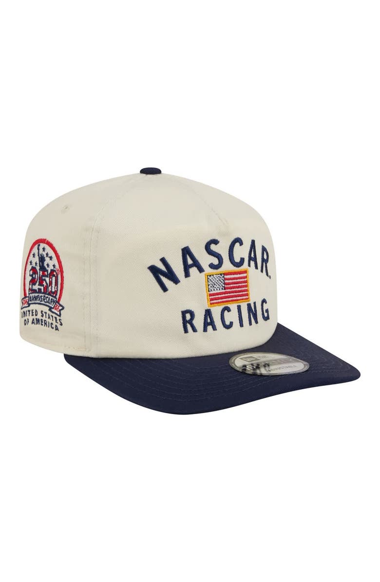 New Era Men's New Era Cream/Navy NASCAR Flag 19TWENTY Adjustable Hat, Main, color,