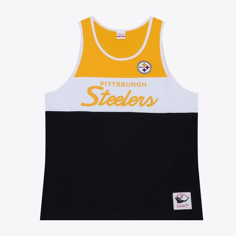 Men's Mitchell & Ness  Black/Gold Pittsburgh Steelers Head Coach Tank Top
