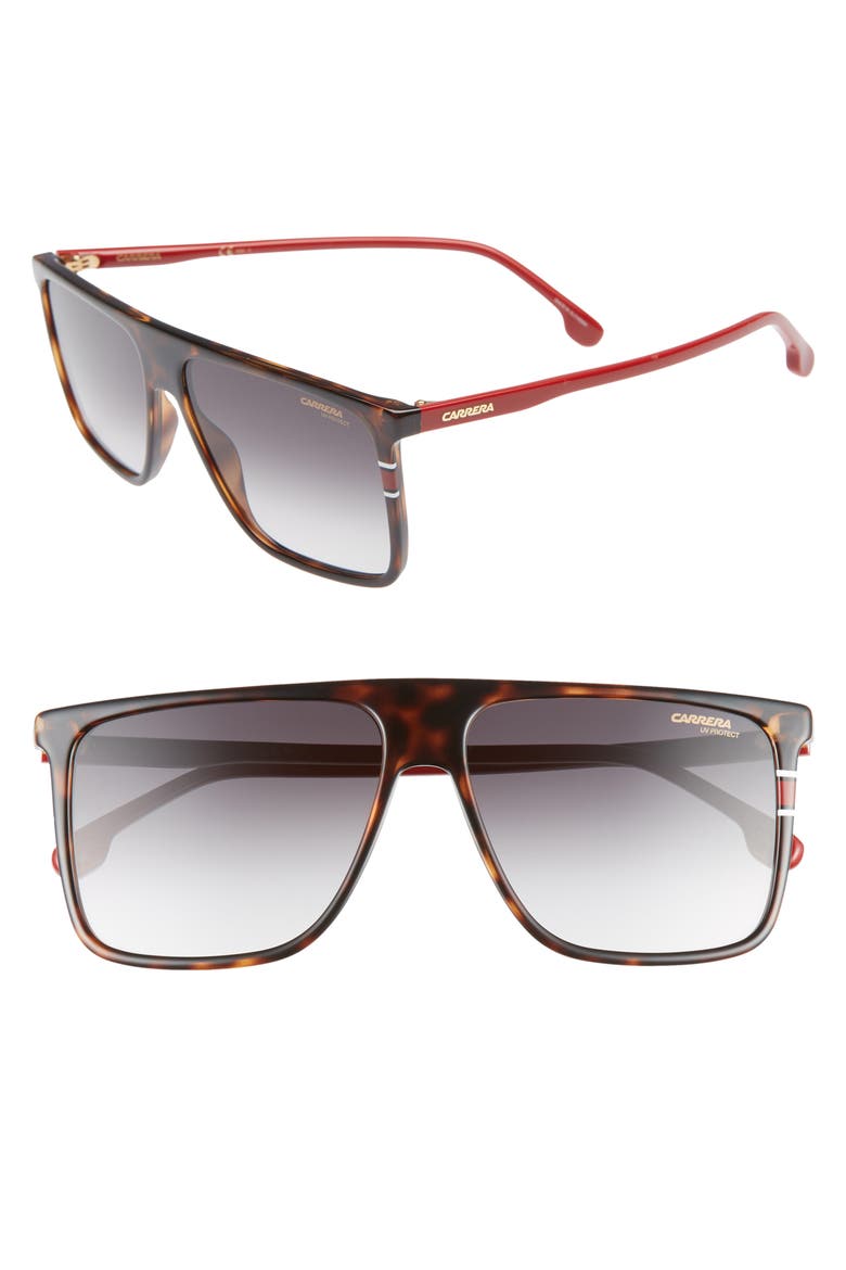 145mm Flat Top Sunglasses, Main, color, HAVANA/ RED