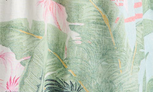 Tommy Bahama Garden Villa Floral Linen Blend Midi Dress In Tropical/canal Blue