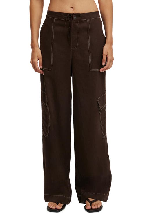 Cotton On Haven Utility Pant In Dark Oak