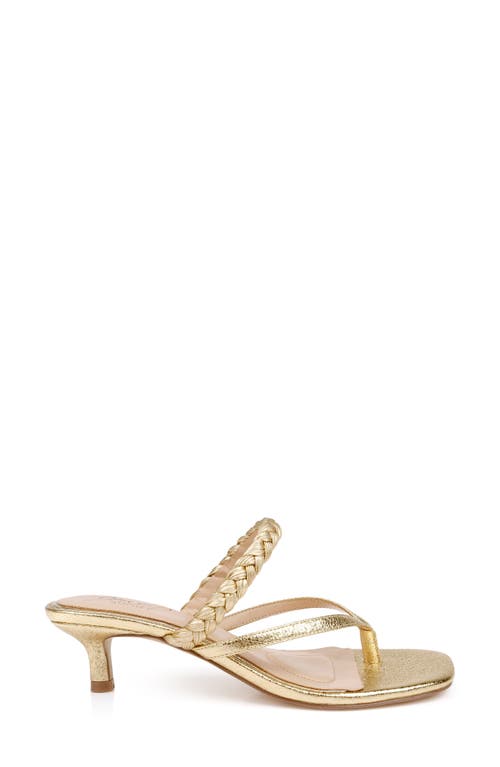 Shop Jewel Badgley Mischka Nadya Kitten Heel Flip Flop In Gold Metallic
