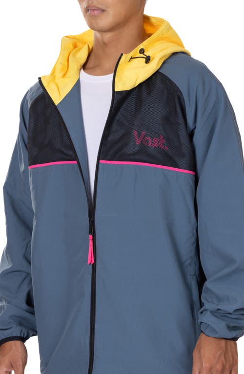 Vast Packable Water Repellent Windbreaker In Steel Blue