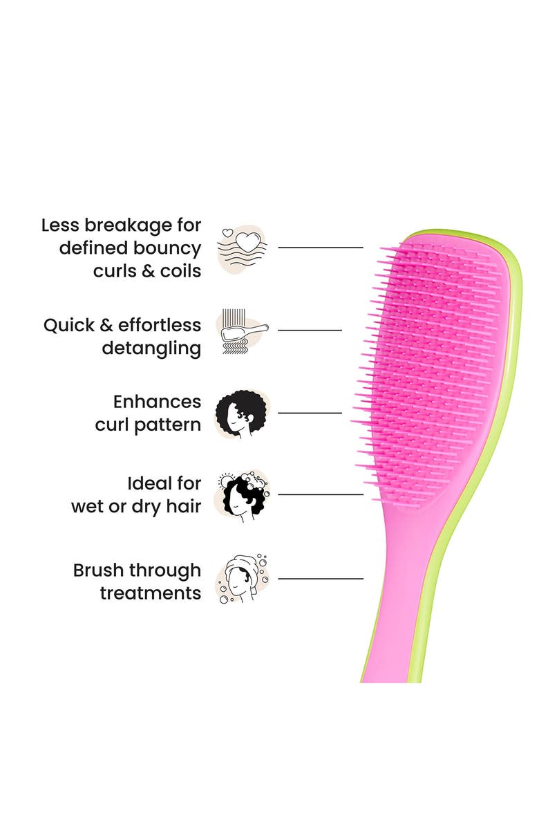 Tangle Teezer Ultimate Detangler Hairbrush for Curly to Coily, Alternate, color, Cyber Lime / Pink